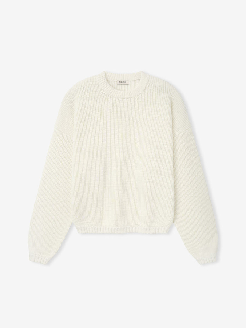 Double Knit Linen Wool Cotton Crewneck Sweater 1