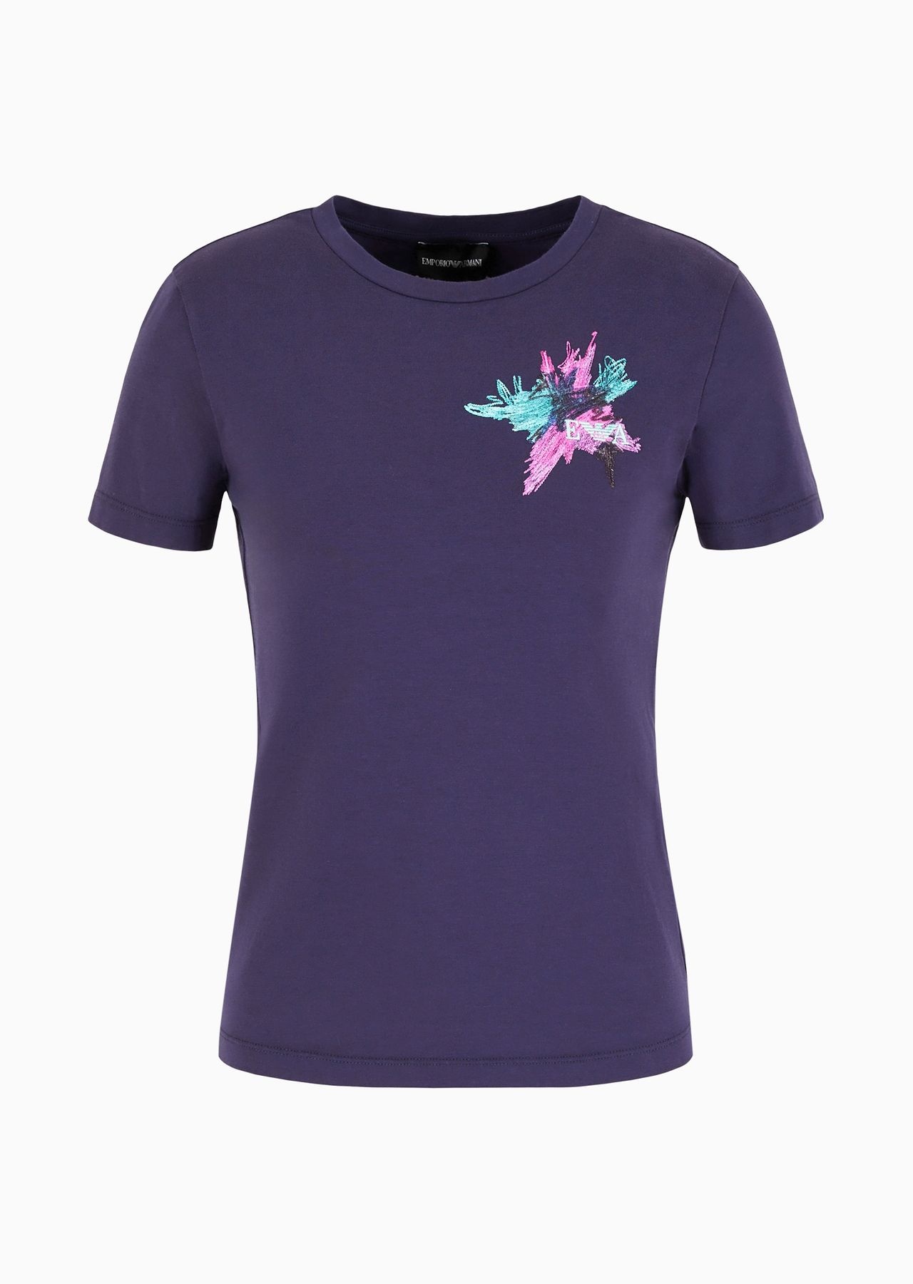 ASV organic-jersey T-shirt with abstract embroidery and logo - 1