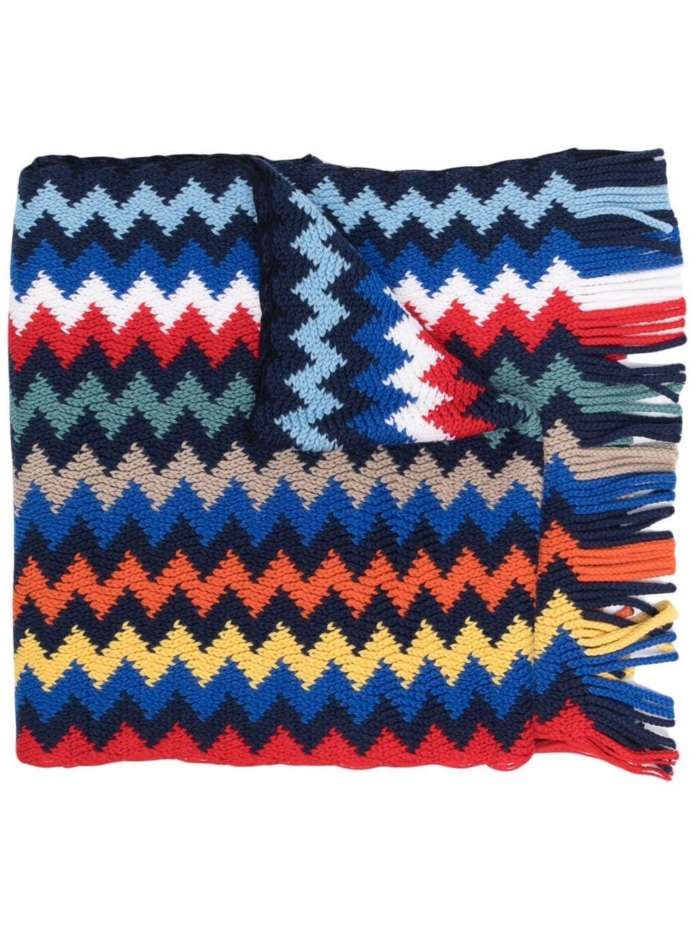 zigzag-knit wool scarf - 1