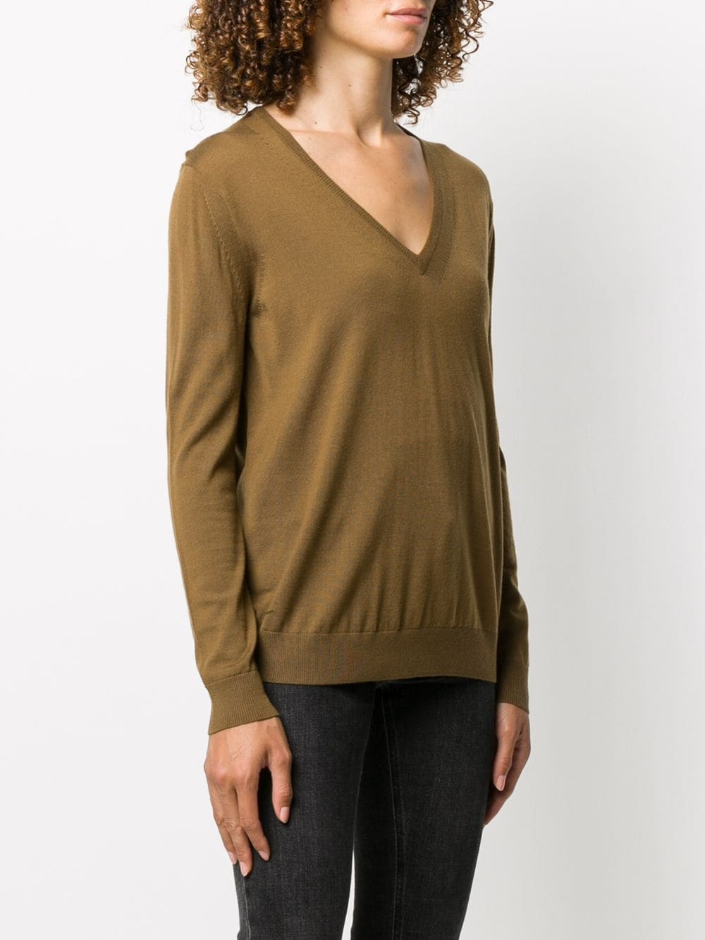 v-neck knitted jumper - 3