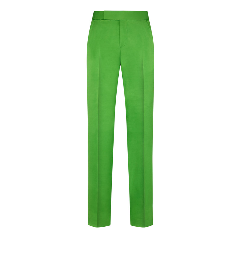 FLUID SILK WOOL FLAT FRONT PANT 1