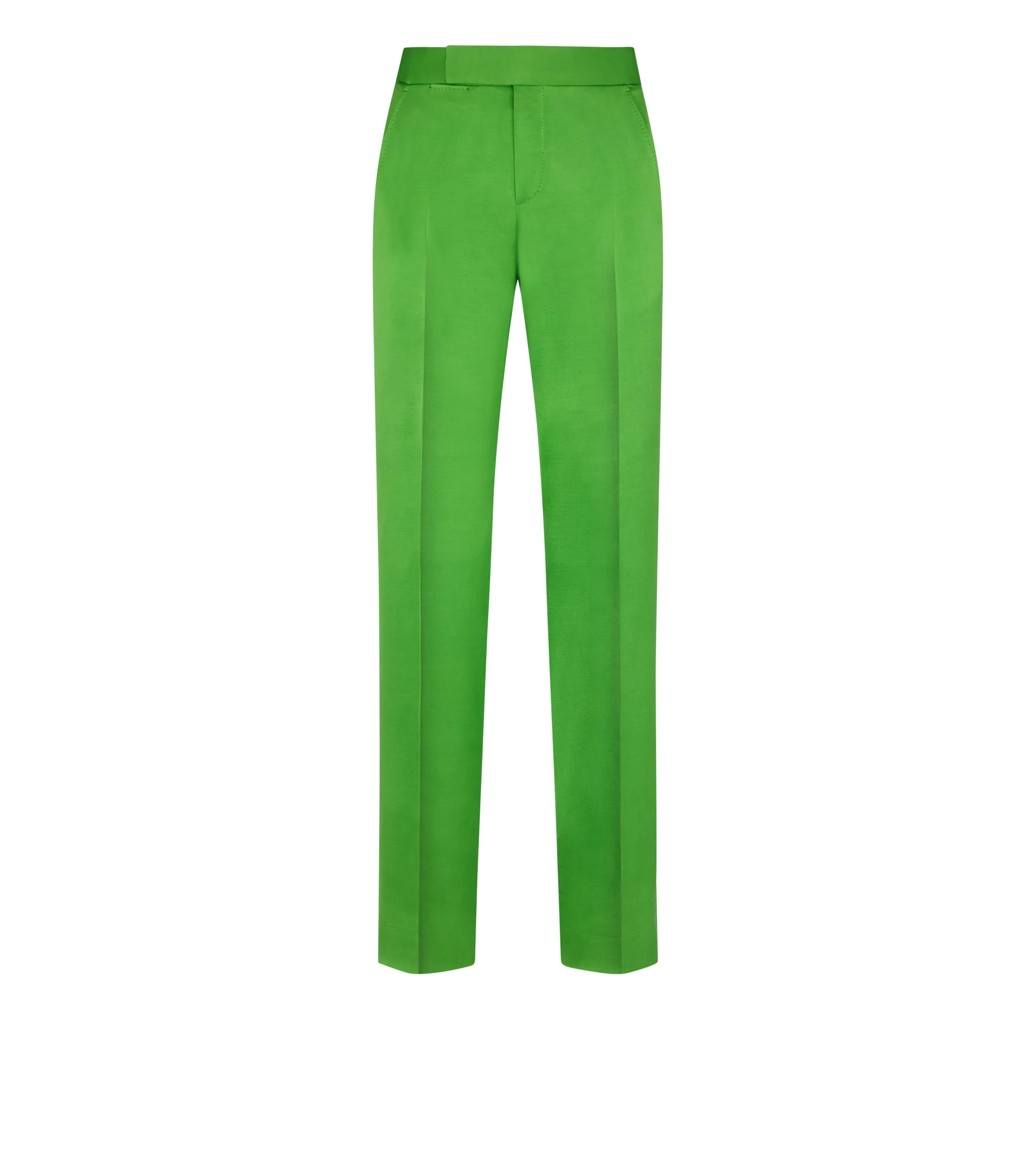 FLUID SILK WOOL FLAT FRONT PANT - 1