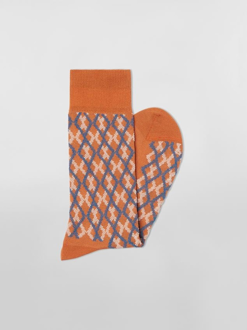 Marni BLUE MICRO CHECK JACQUARD COTTON AND NYLON SOCK outlook