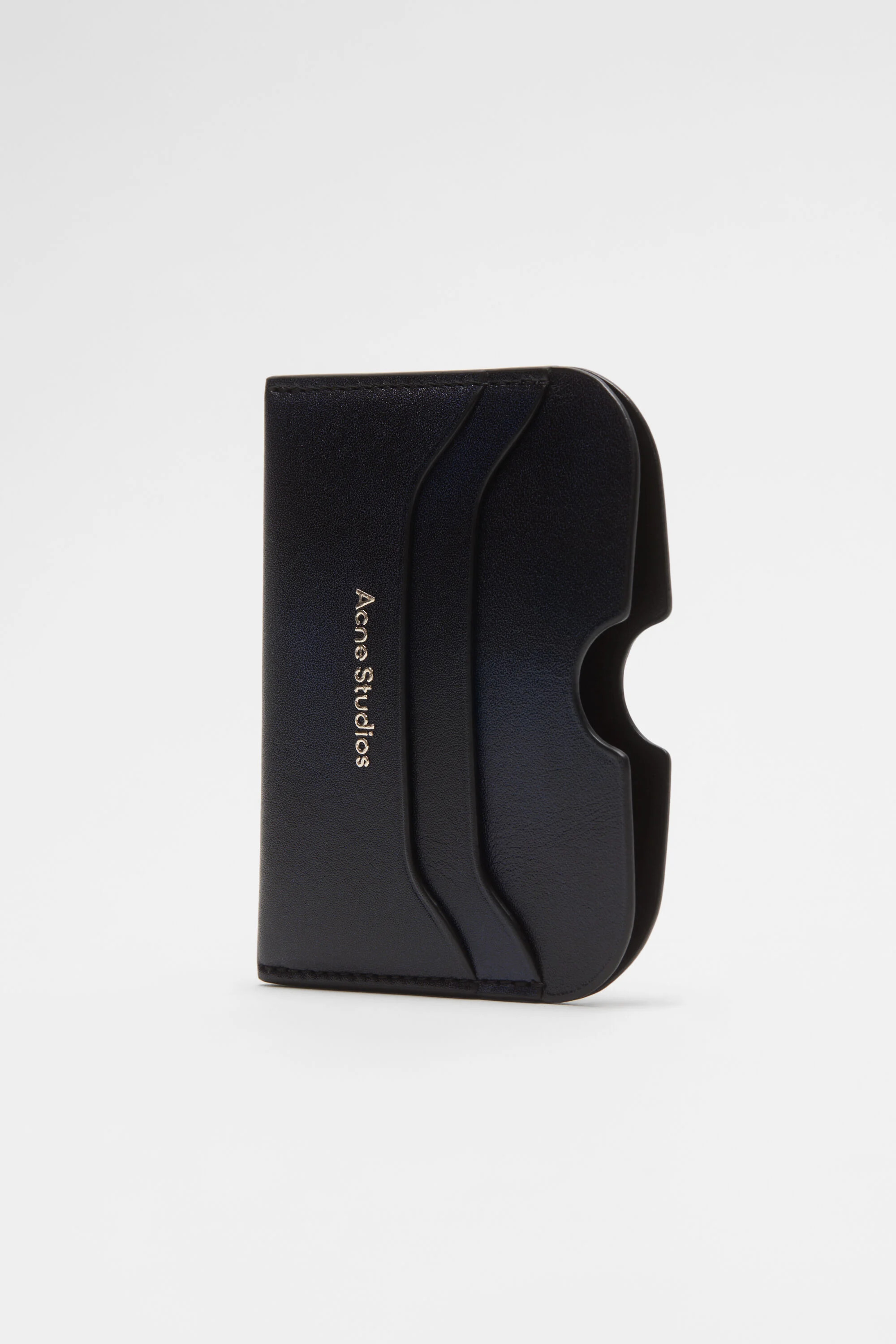 Leather card holder - Navy blue - 3