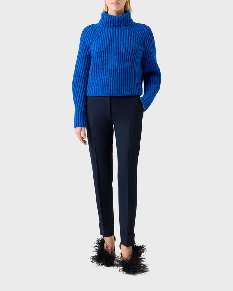 AKRIS Marilyn Wool Stretch Flannel Bootcut-Leg Ankle Pants outlook