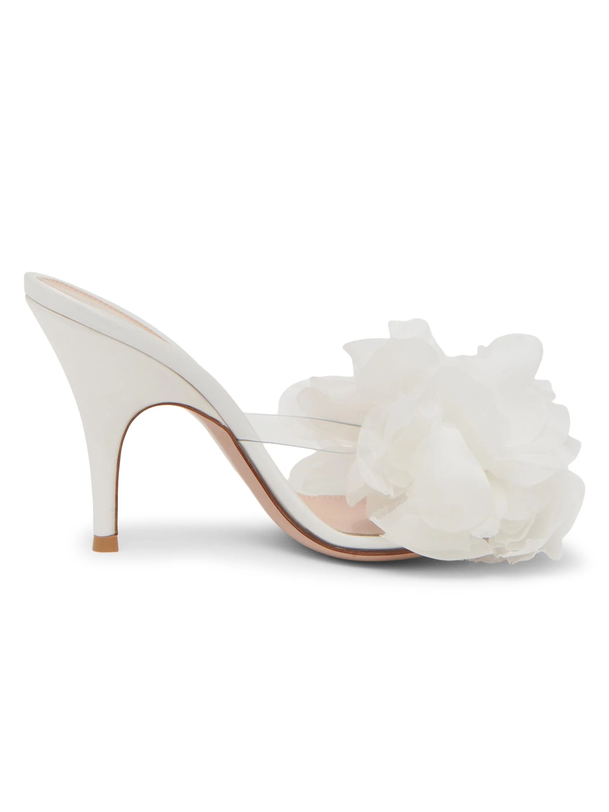 Women's 95MM Tulle Floral-Appliquéd Sandals - White - 1