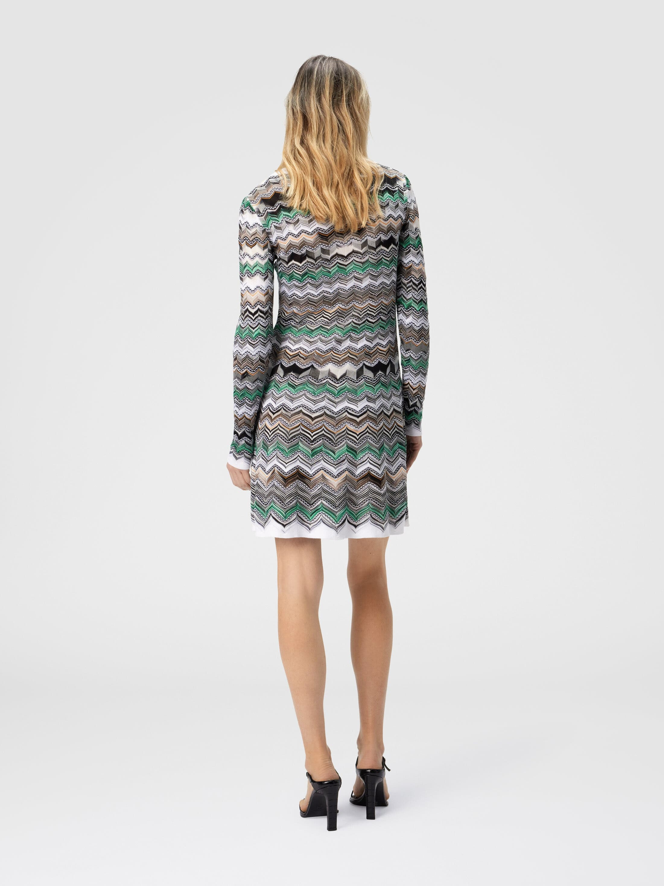 Missoni Mini Dress In English Rib Knit With Flame Pattern in Multicoloured at Nordstrom - 3