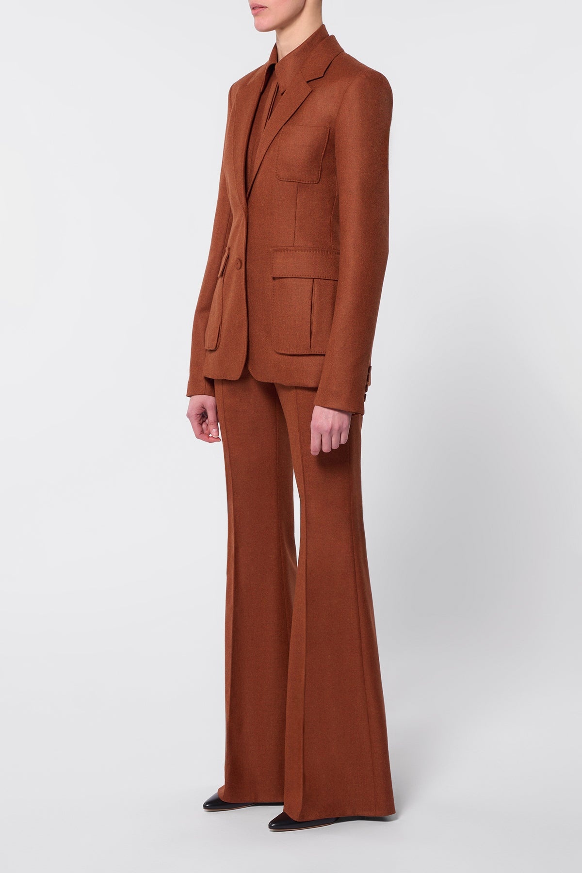 Rhein Pant in Rust Melange Virgin Wool Cashmere Flannel - 3