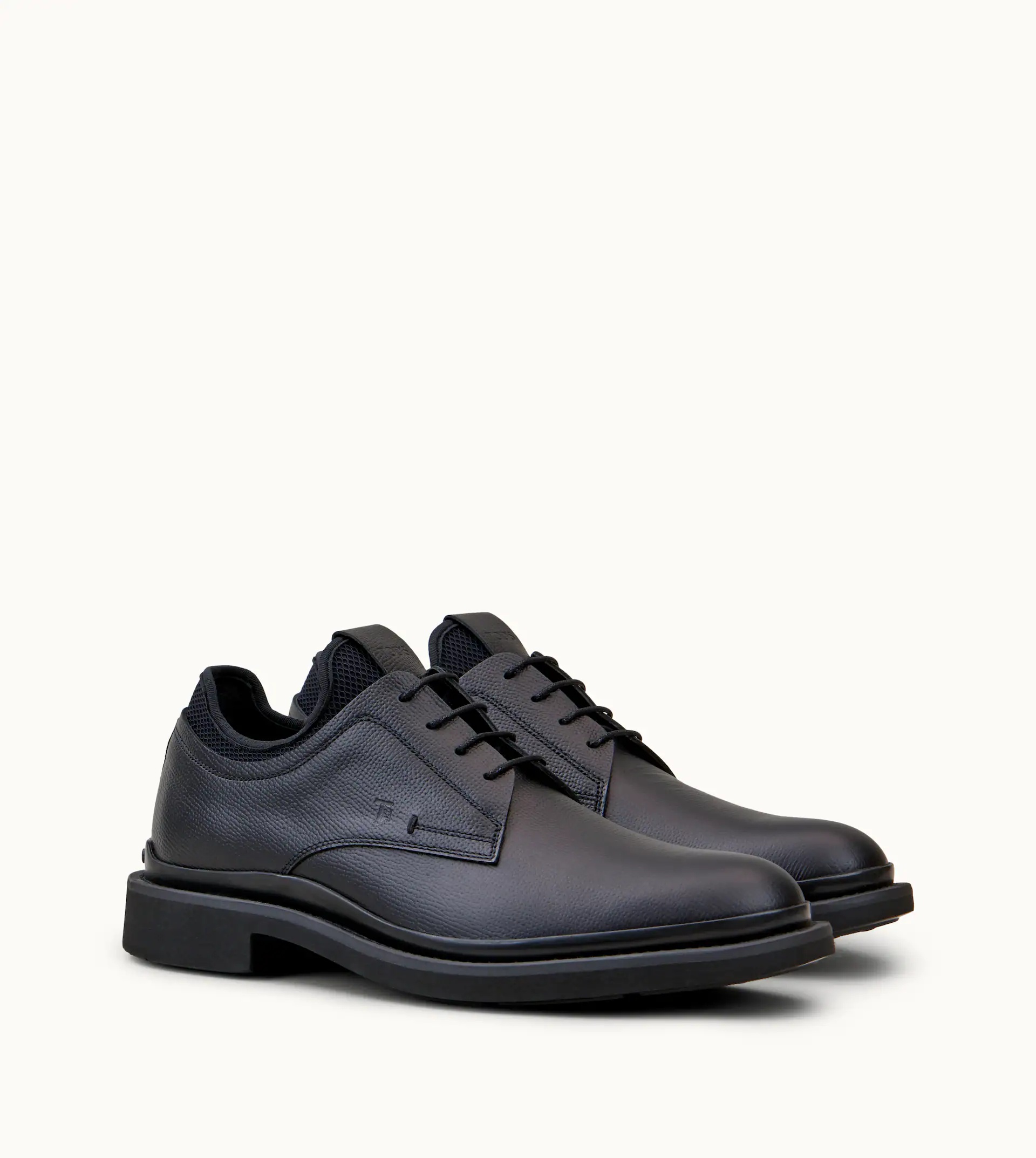 LACE-UPS IN LEATHER - BLACK - 4