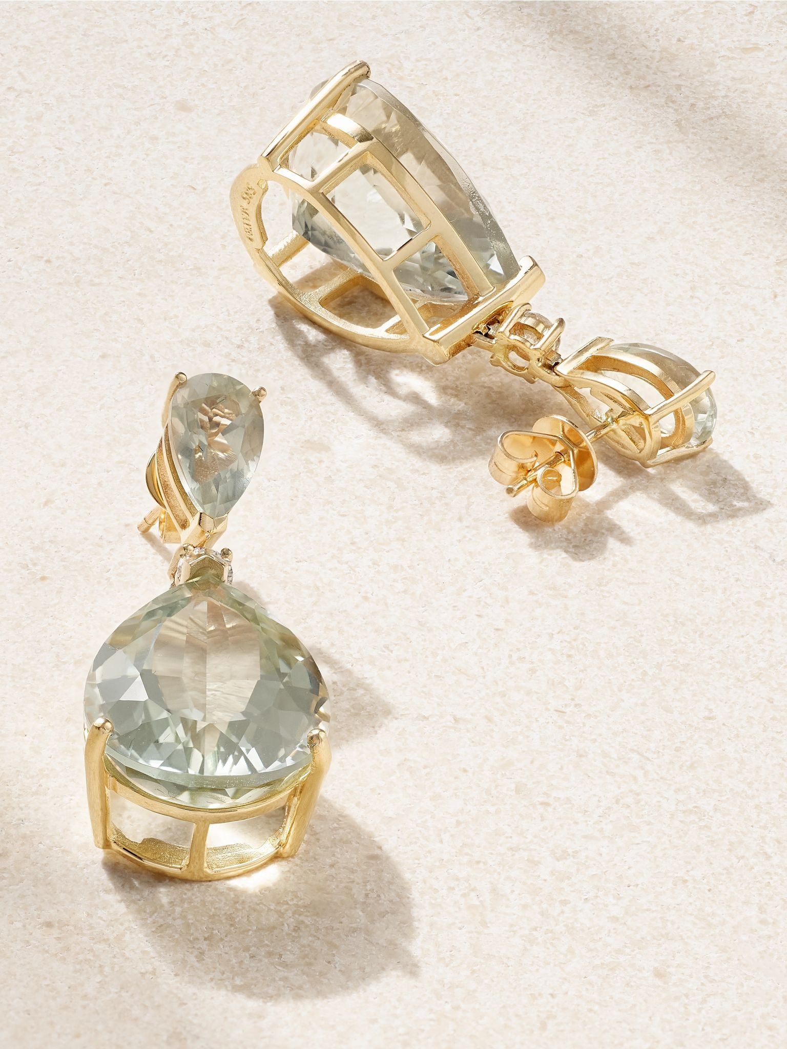 Sophia 14-karat gold, amethyst and diamond earrings Green - 3