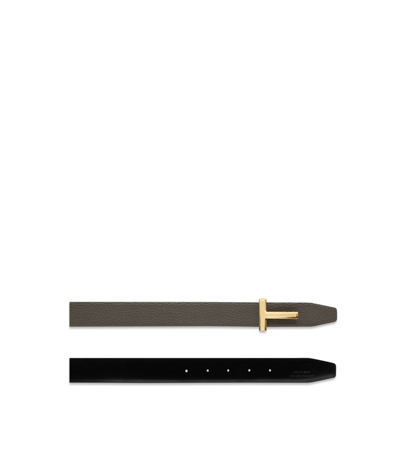 TOM FORD GRAIN LEATHER AND SMOOTH LEATHER REVERSIBLE T BELT 30 MM outlook