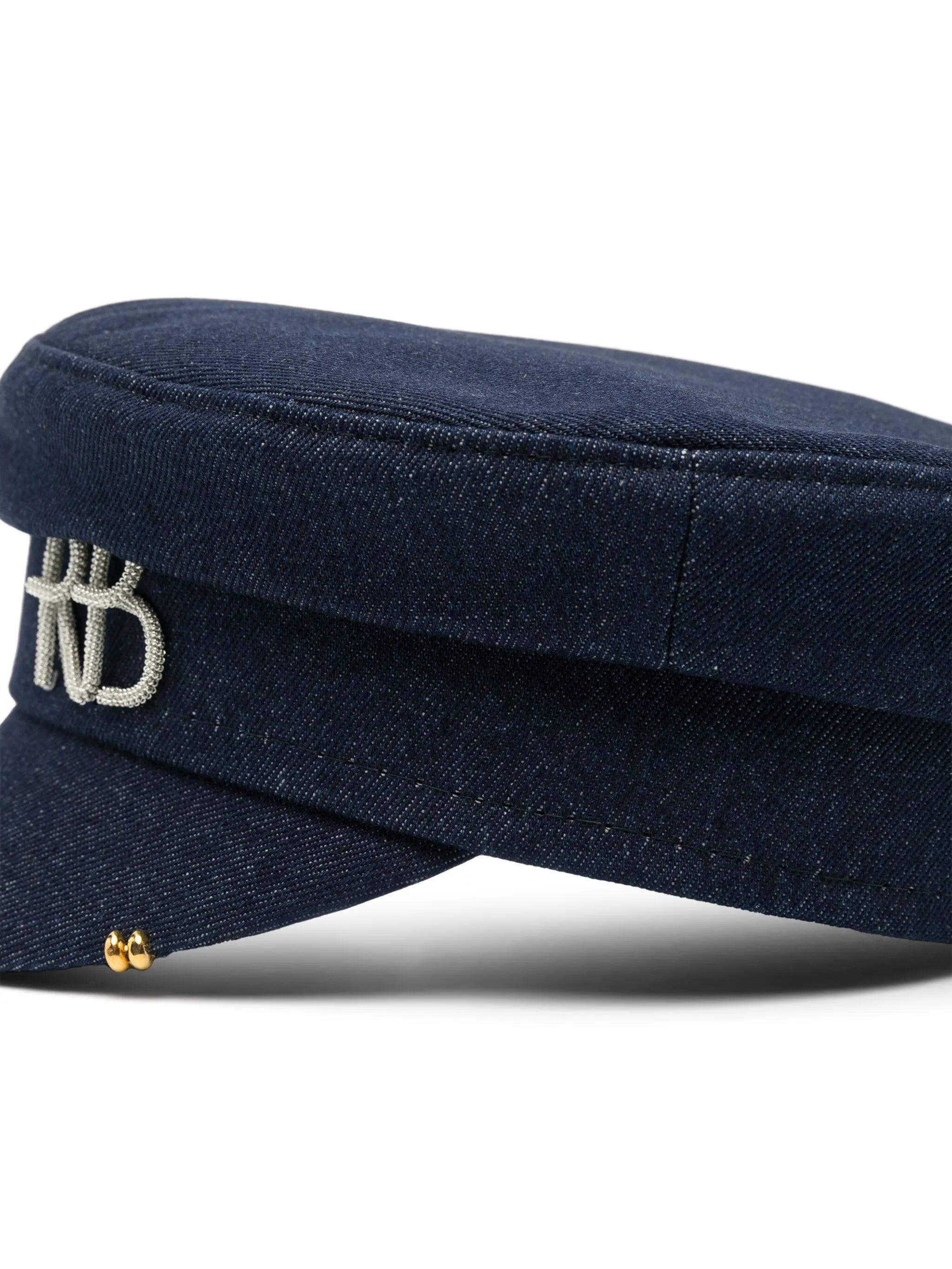 piercing-detailed baker boy cap - 2