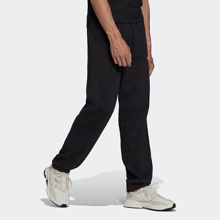 Men's adidas originals Solid Color Loose Sports Pants/Trousers/Joggers Black HF4771 - 3