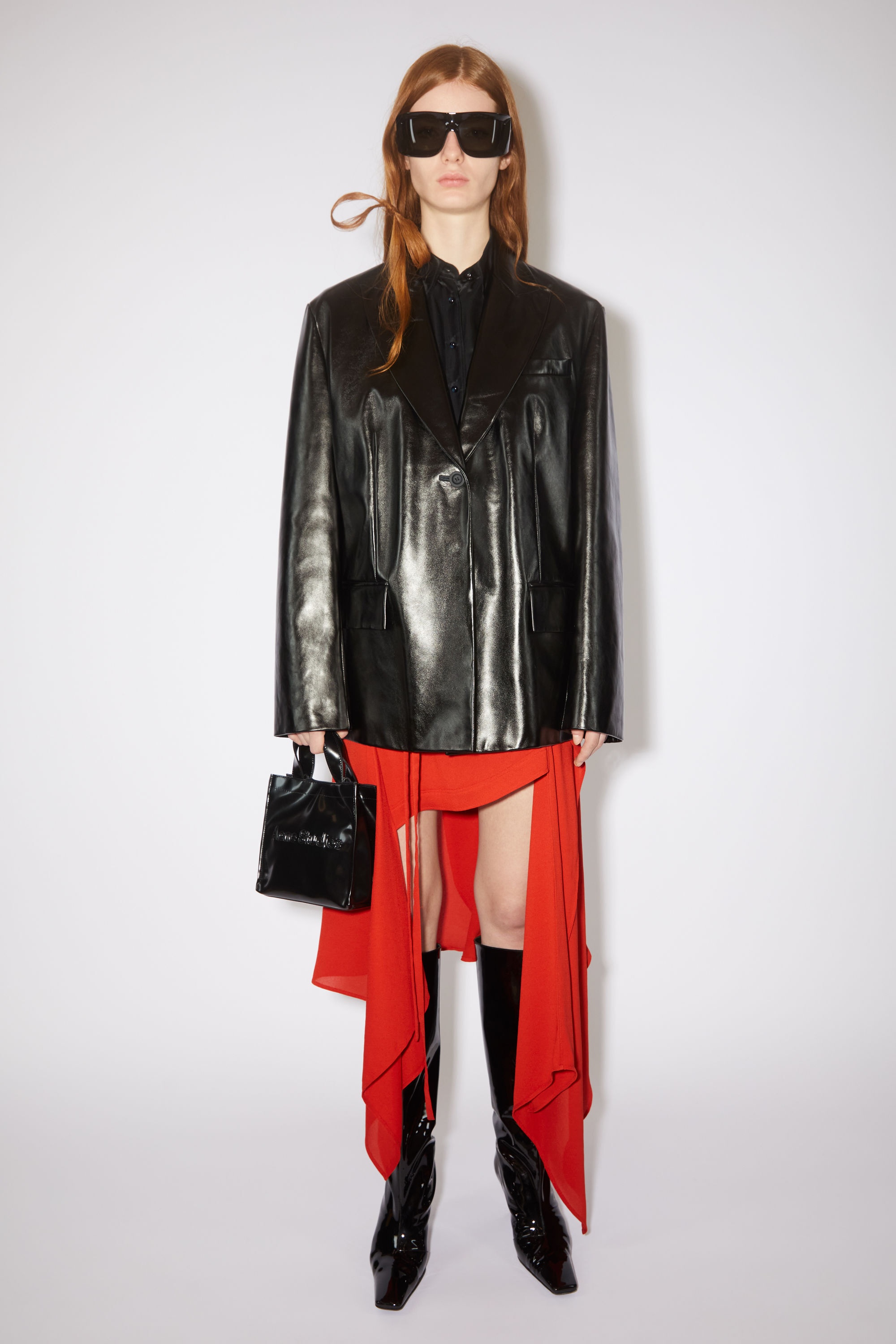 Leather suit jacket - Black - 2