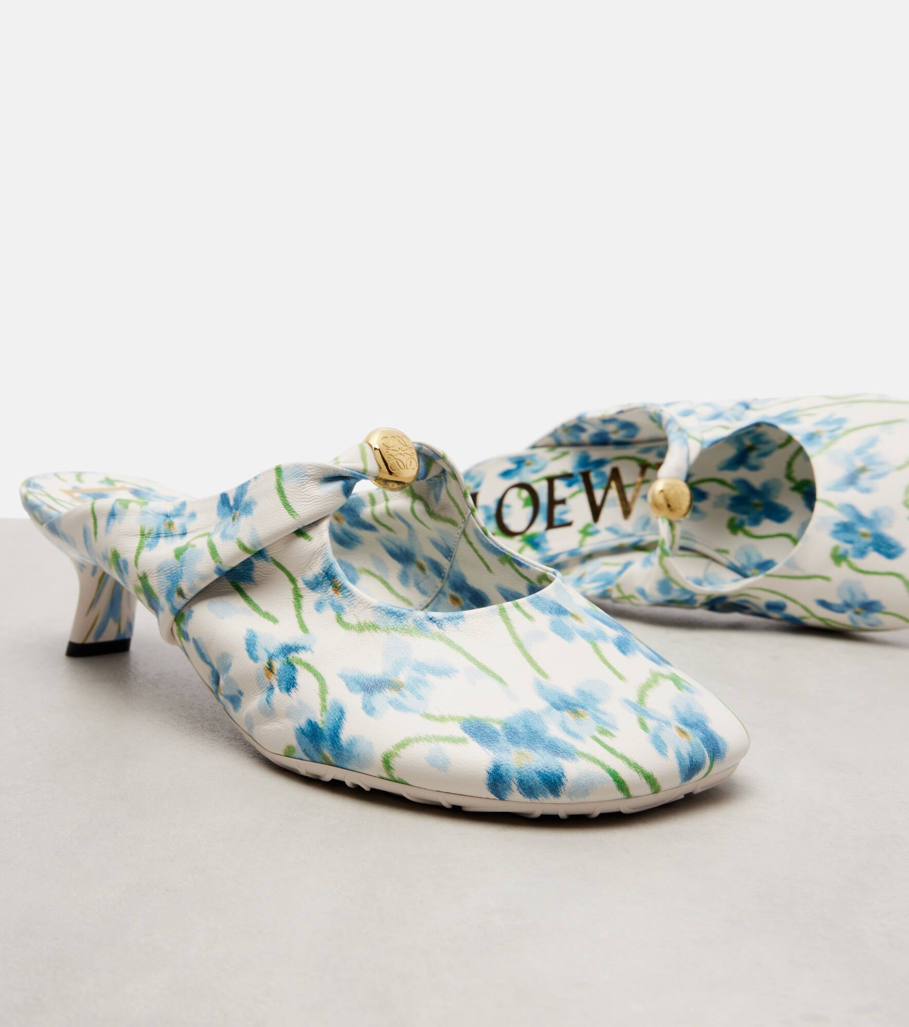 Pebble Soft 45 floral leather mules - 5