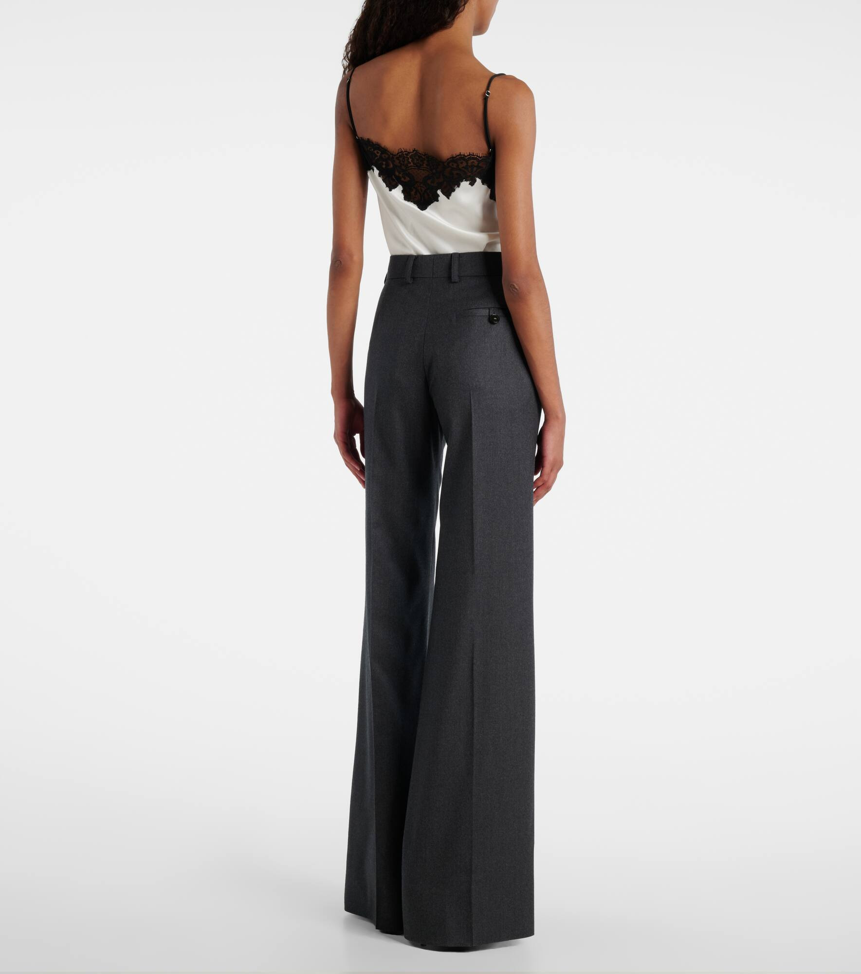 Wool flannel wide-leg pants - 3