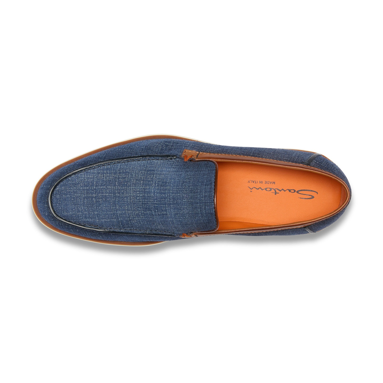 Men's light blue and brown suede and leather loafer - 5