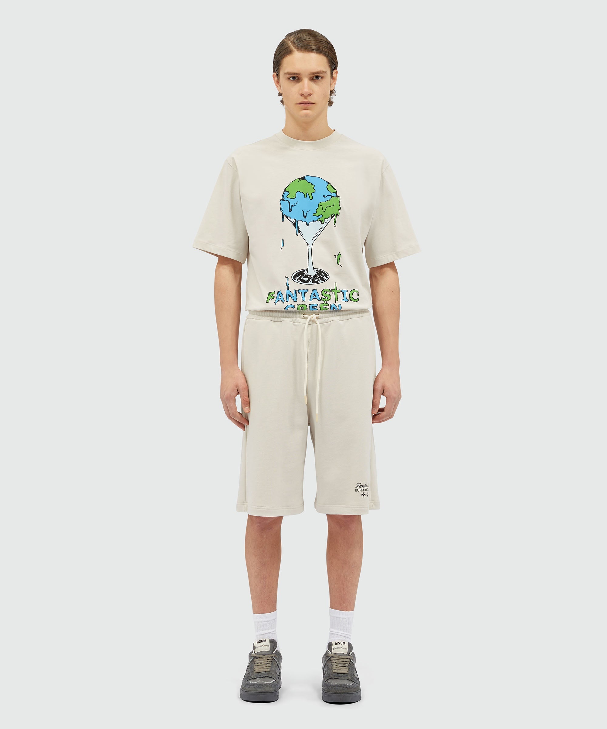 Organic cotton "Fantastic Green Burro Studio" Bermuda shorts - 2