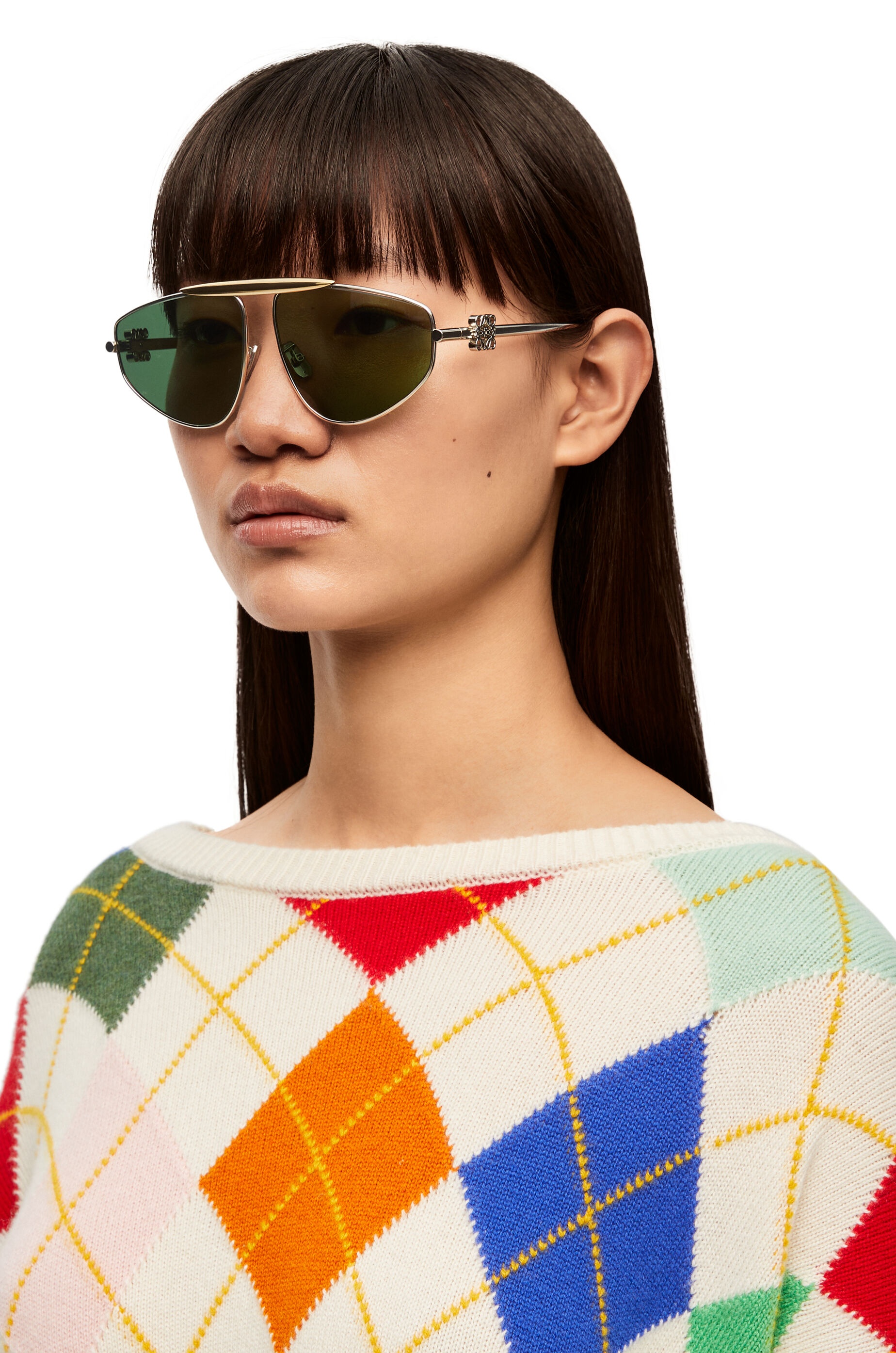Loewe Spoiler new aviator sunglasses in metal | REVERSIBLE