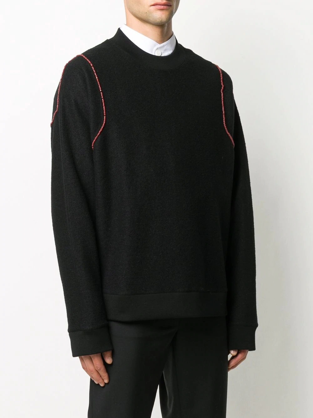 contrasting stitch crew neck sweatshirt - 3