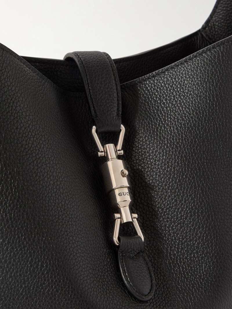 Jackie Full-Grain Leather Messenger Bag Black 4