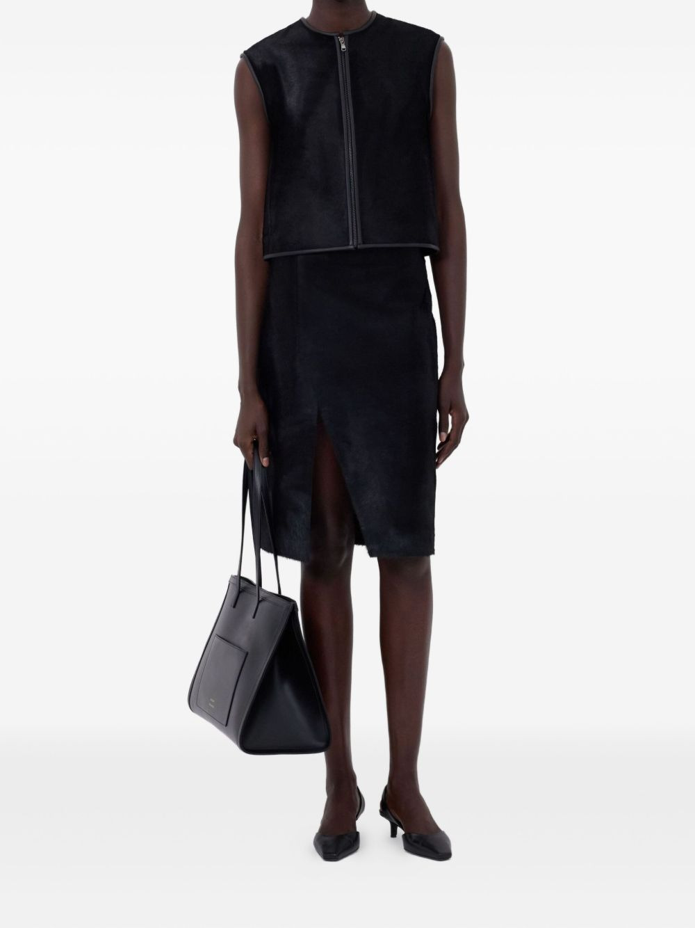 AMPAS pony-effect leather vest - 2
