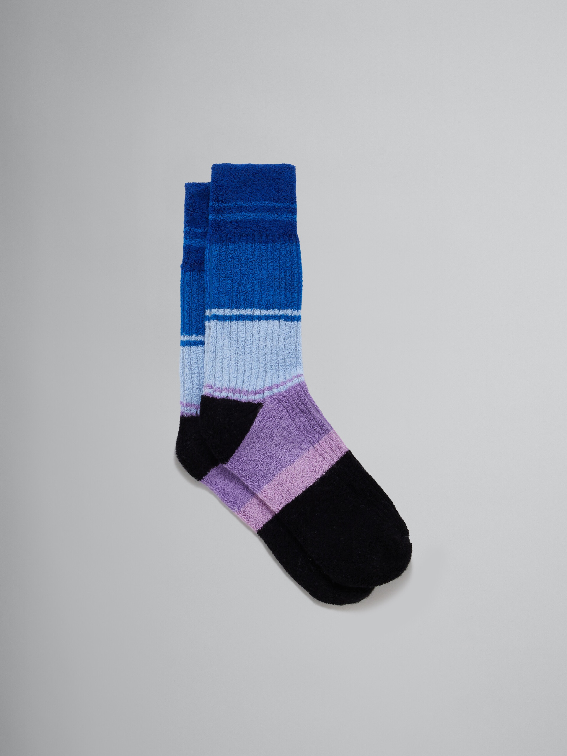 MULTICOLOUR STRIPED TERRY SOCKS - 1