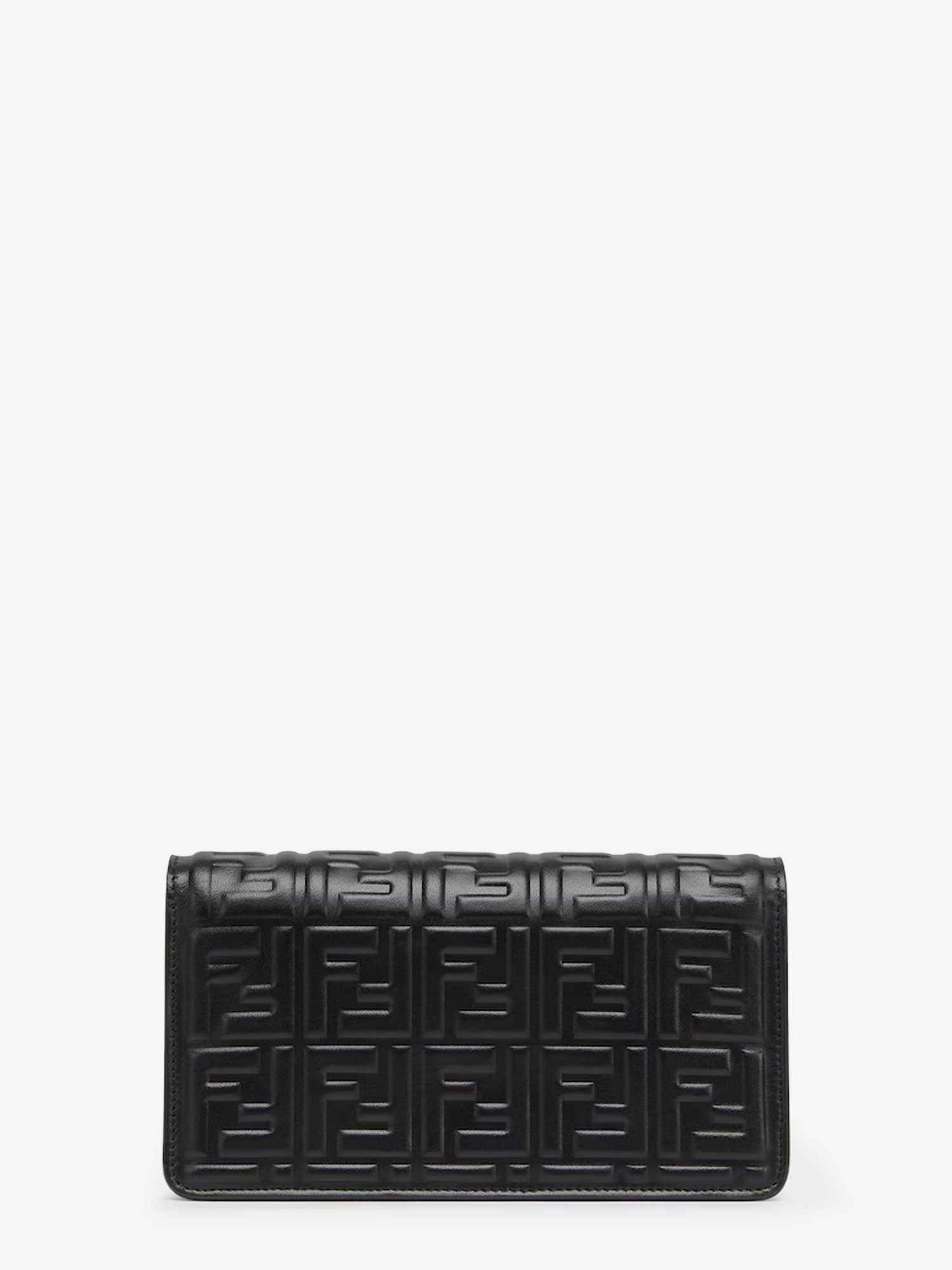 Fendi Baguette Wallet On Chain Leather Shoulder Bag With Ff Motif - 2
