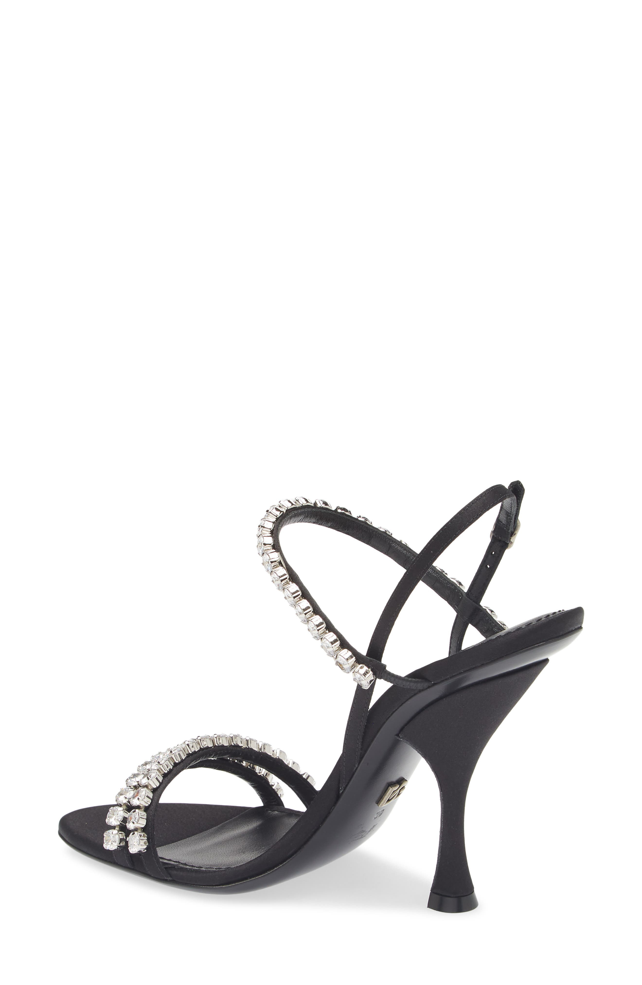 Dolce&Gabbana Crystal Strap Sandal in 8S488 Nero/Crystal at Nordstrom - 2