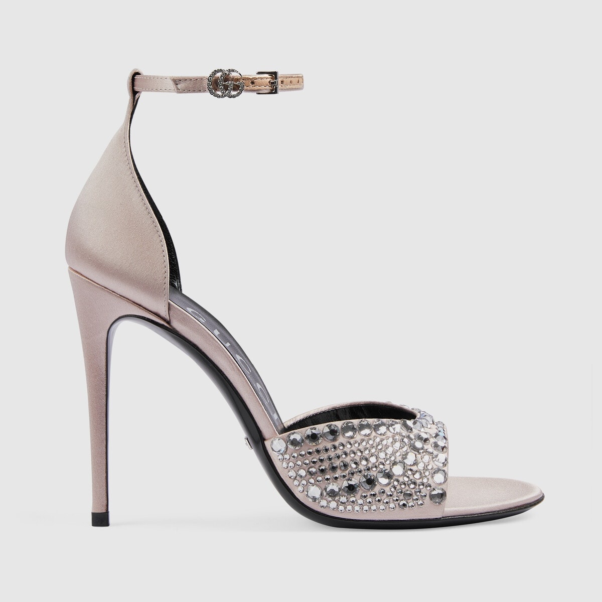 Women's high heel sandals with crystals - 1