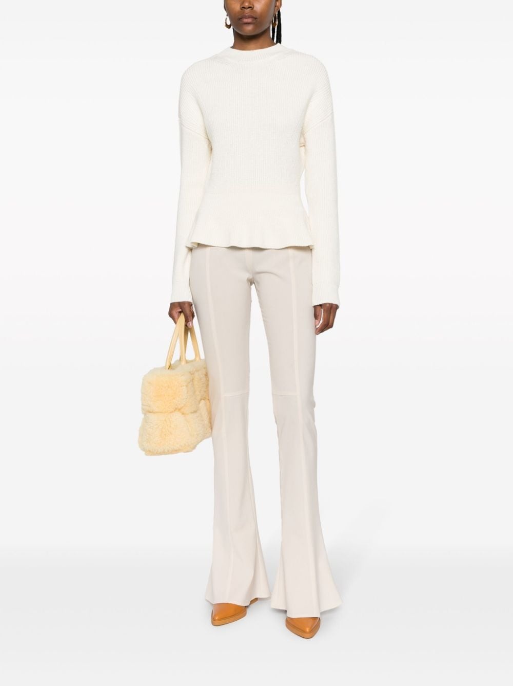 peplum ribbed-knit jumper - 2