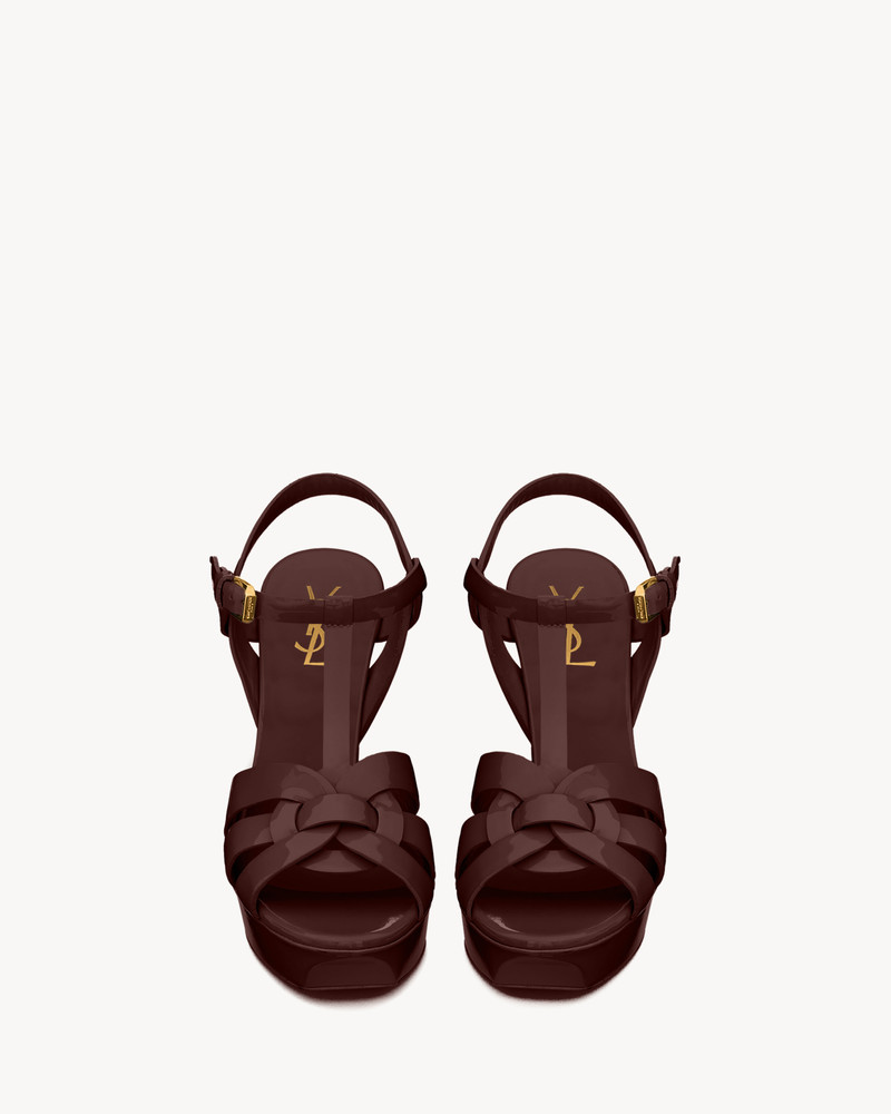 SAINT LAURENT TRIBUTE PLATFORM SANDALS IN PATENT LEATHER outlook