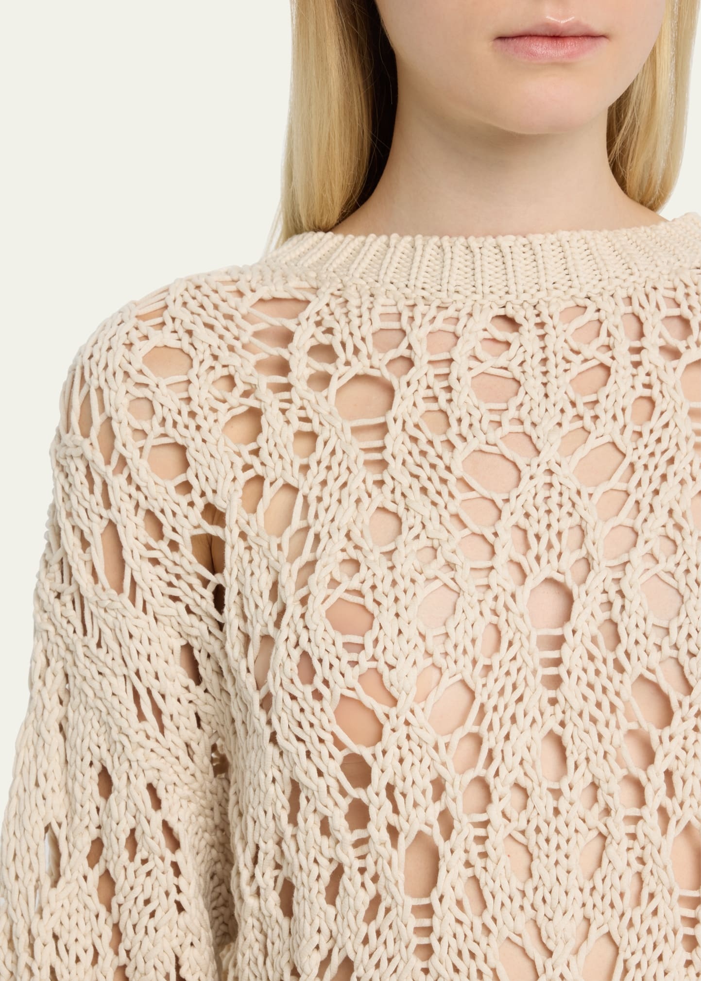 Open weave crochet sweater sale