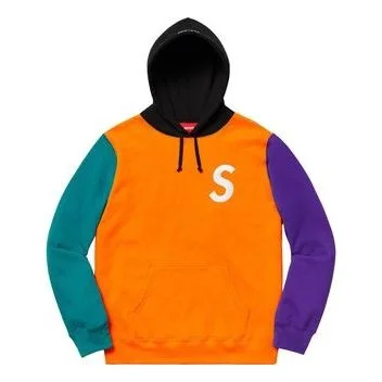 Supreme SS19 S Colorblocked Hooded Sweatshirt Orange S SUP-SS19-309 - 1