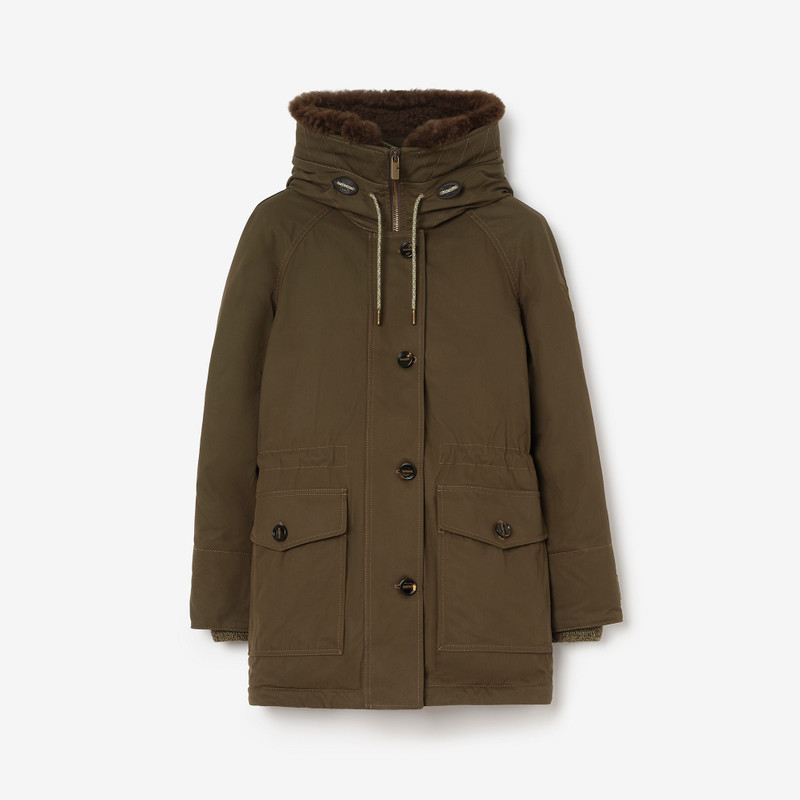 Shearling Trim Gabardine Parka 1