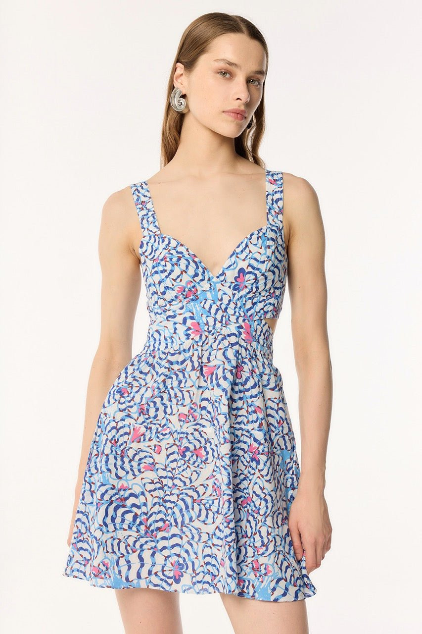 Mini Dress Coco - Blue Wings Flower - 2