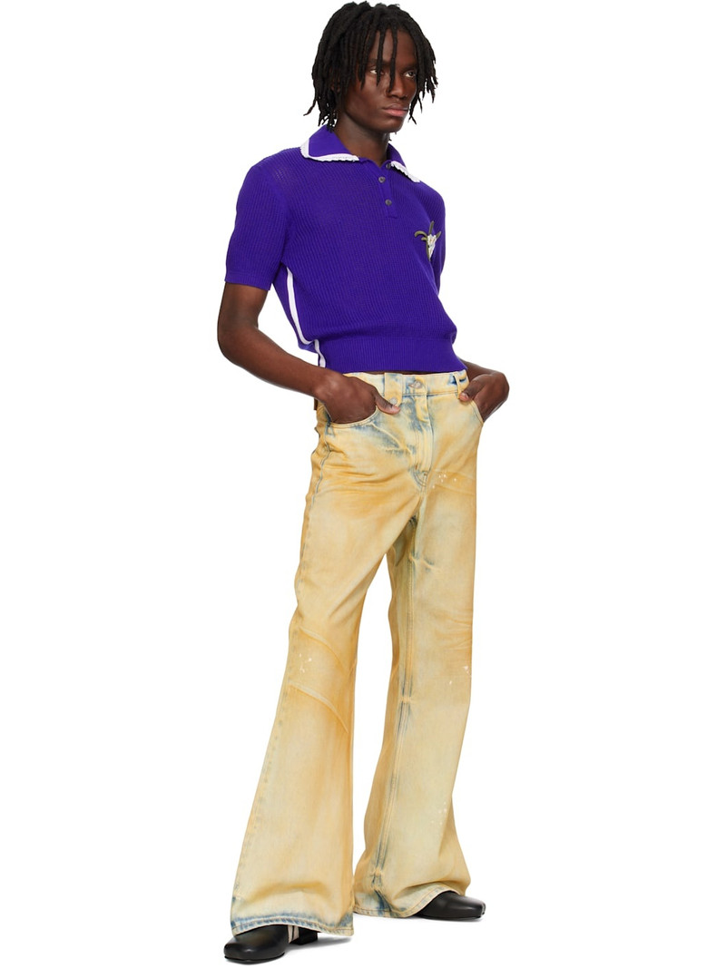 EGONLAB Blue Knit Polo outlook
