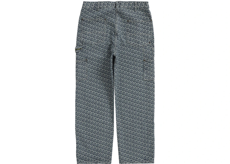 Supreme Supreme Monogram Double Knee Denim Painter Pant (FW21) Blue outlook