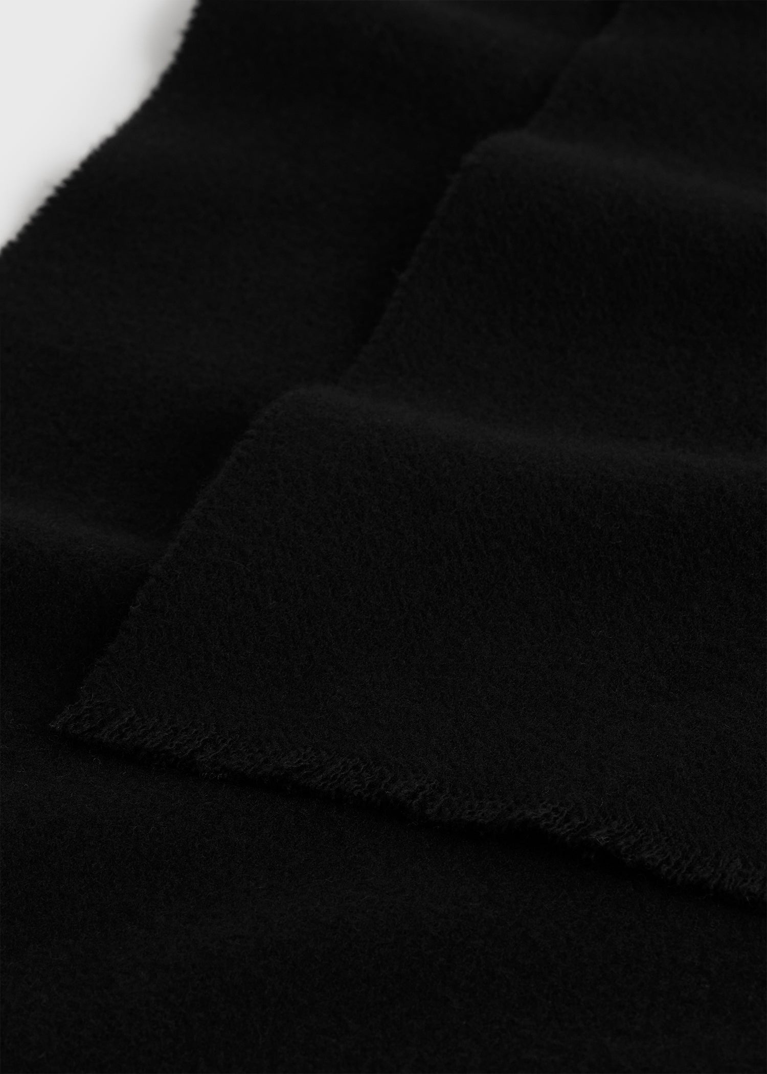 Wide classic wool scarf black - 5