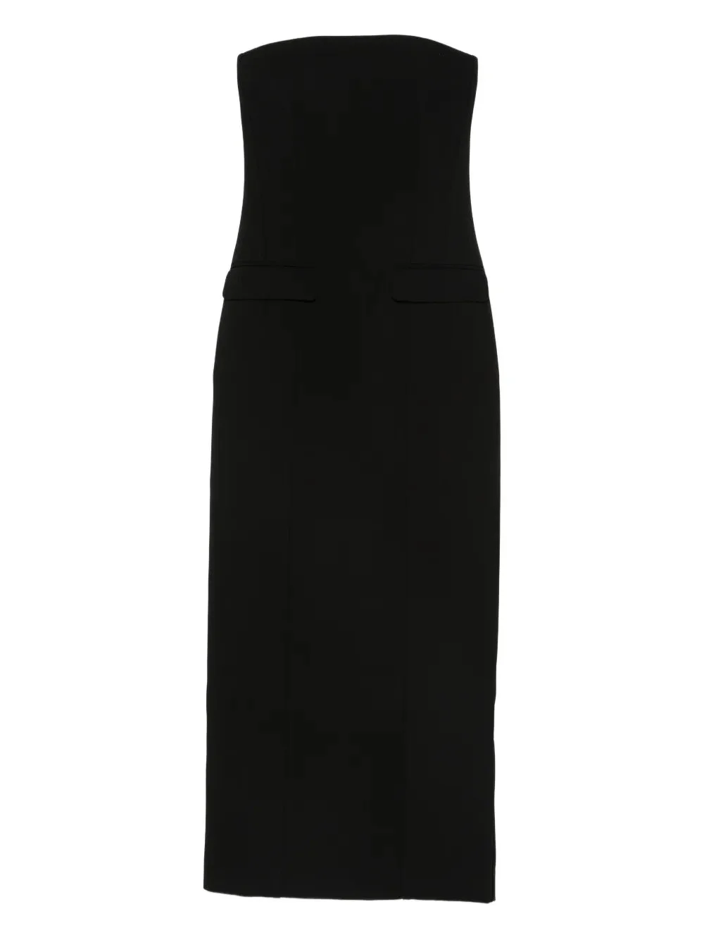 Strapless Pocket Dress in Black - 1