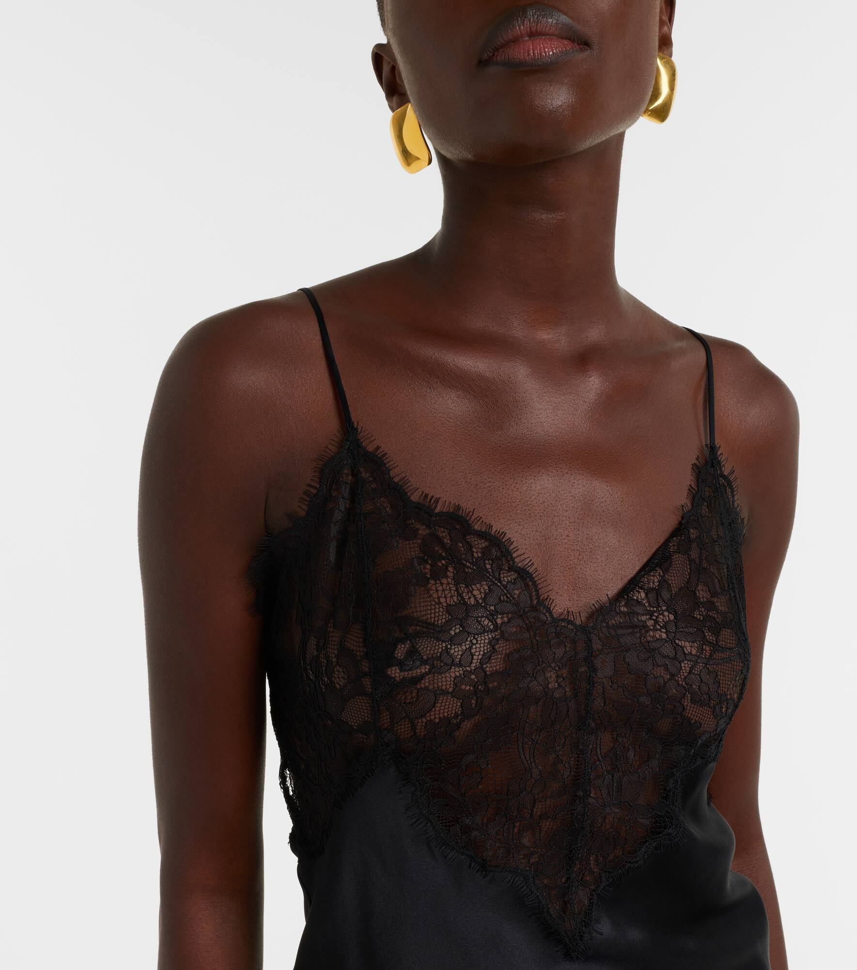 Mabelle lace-trimmed silk satin camisole - 4
