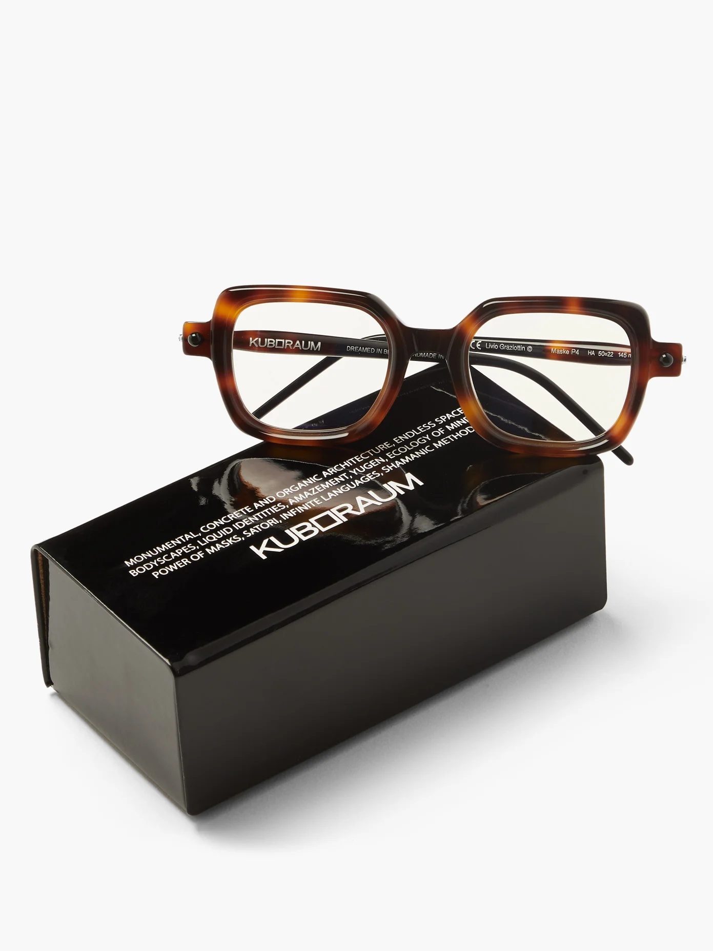 P2 square tortoiseshell-acetate glasses - 5