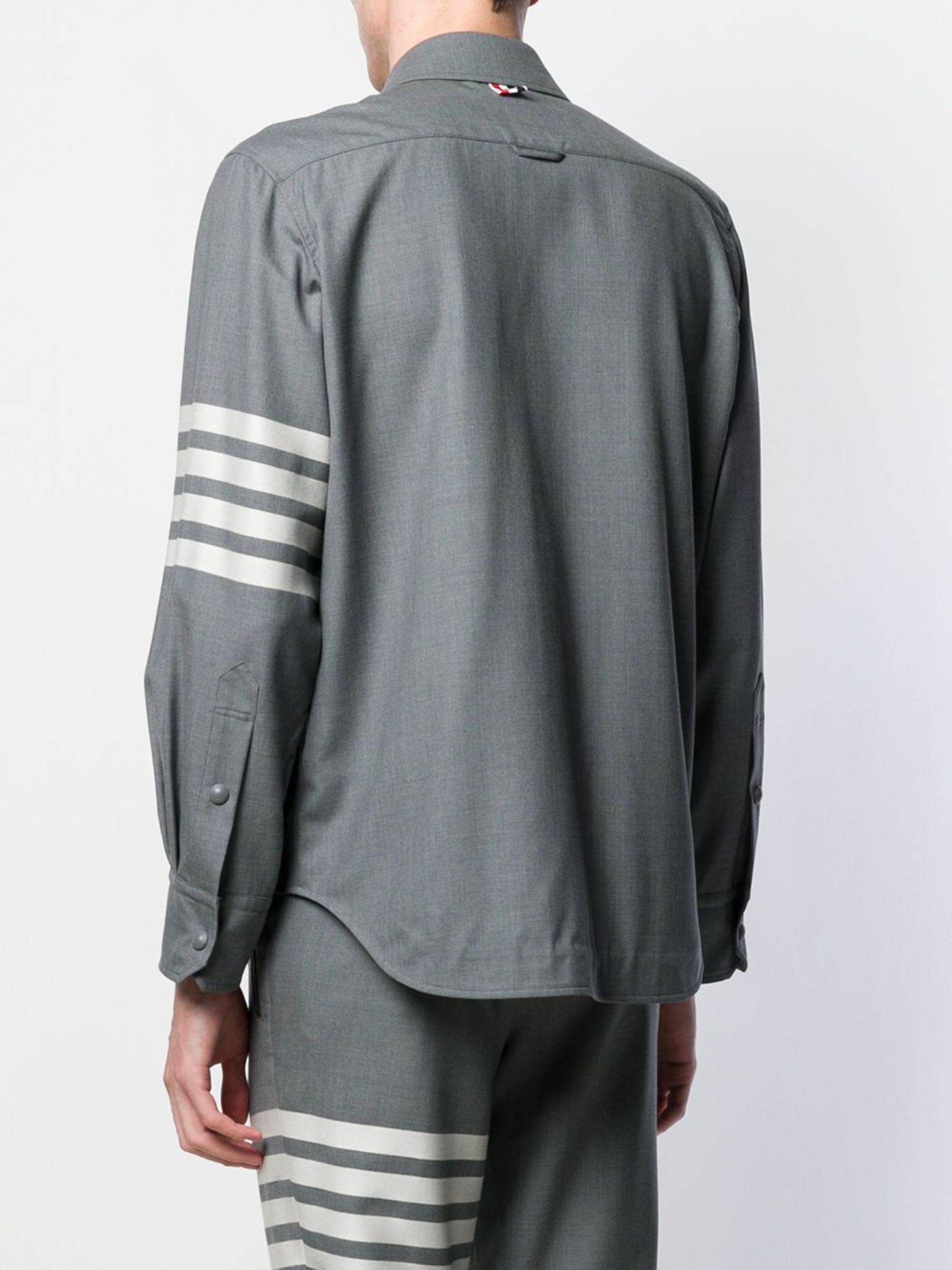 Grey 4-Bar shirt jacket - 4