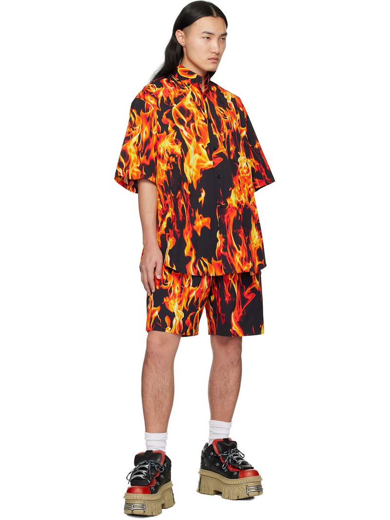 VETEMENTS Black & Orange Fire Shirt outlook