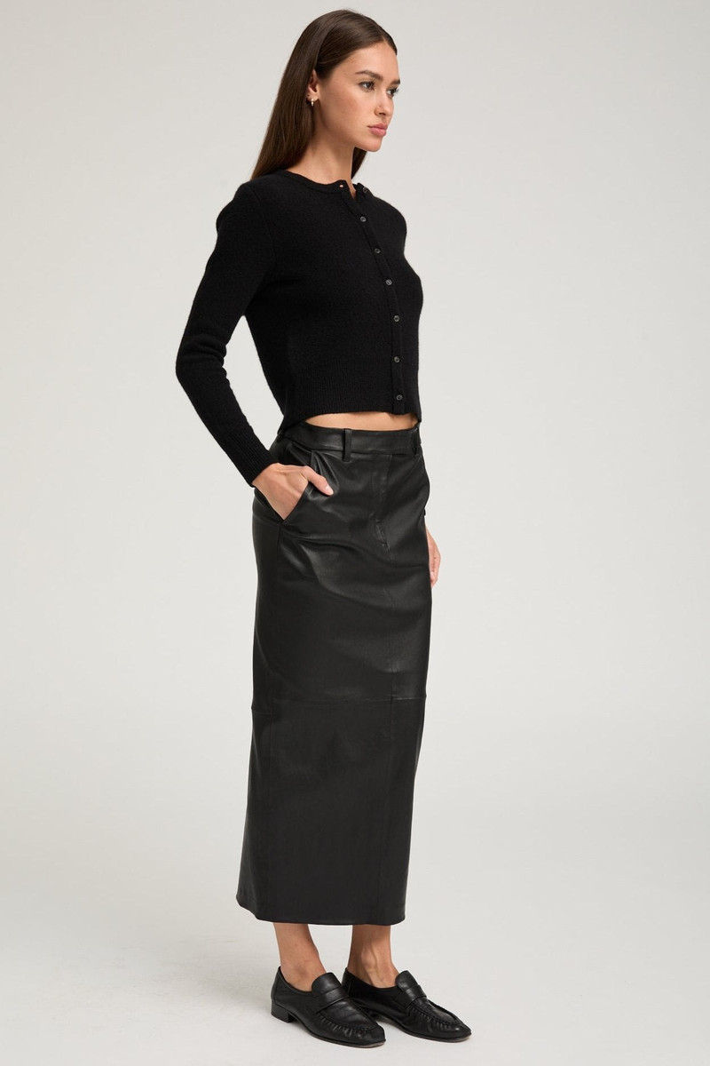 BLACK LEATHER TROUSER SKIRT 3