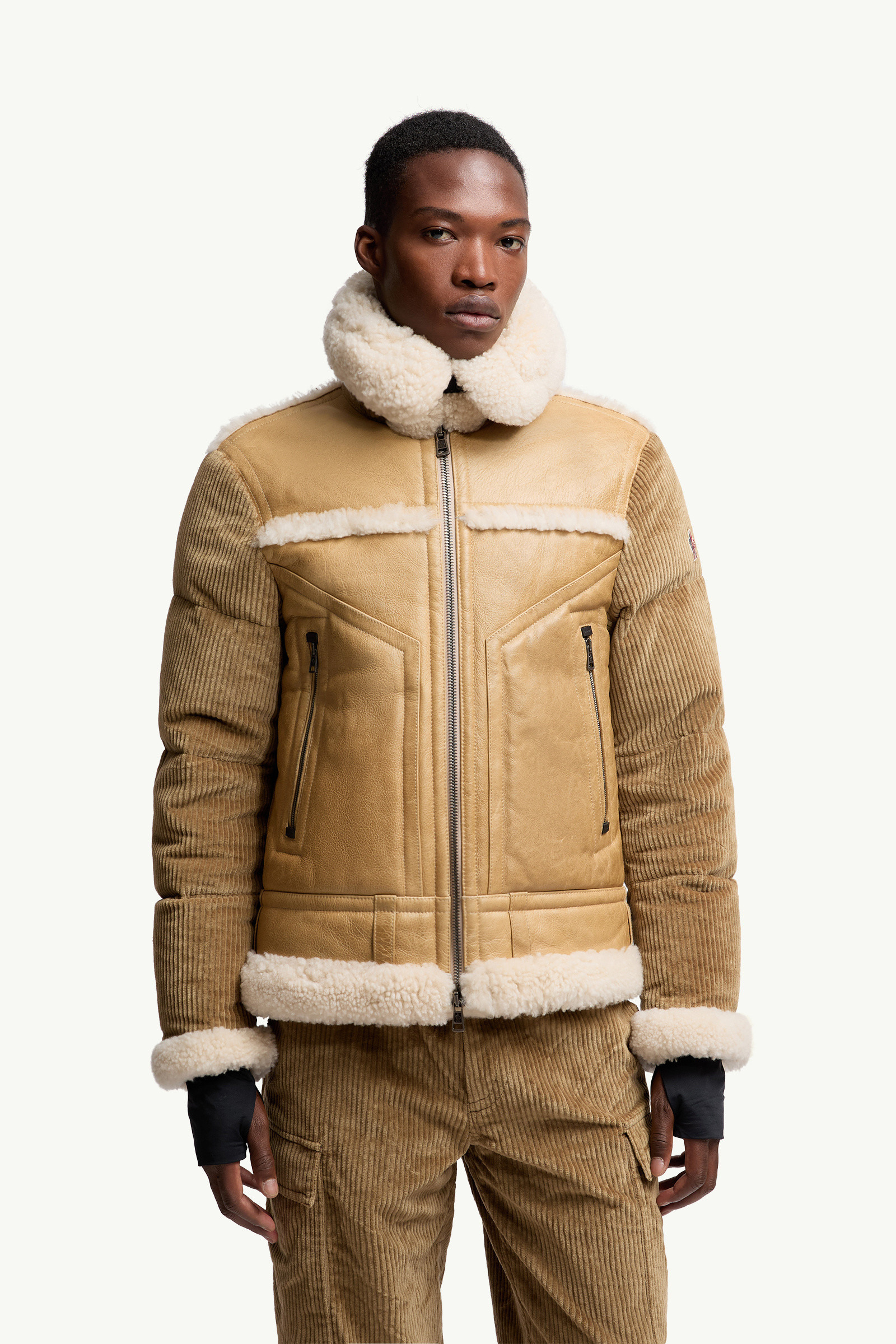 Argens Leather & Shearling Short Down Jacket - 3
