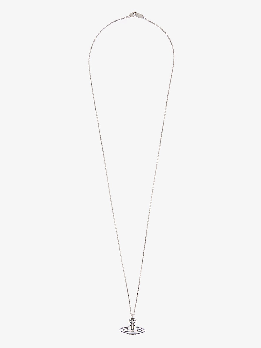 Thin Lines Flat Orb brass necklace - 1