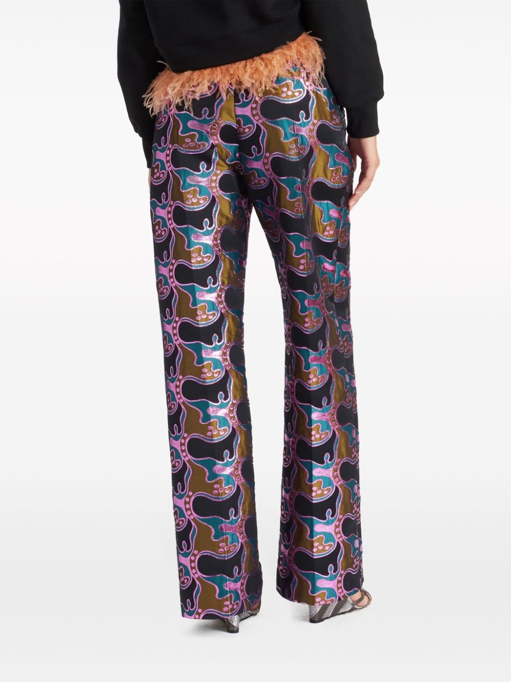 La Comasca patterned-jacquard trousers - 3