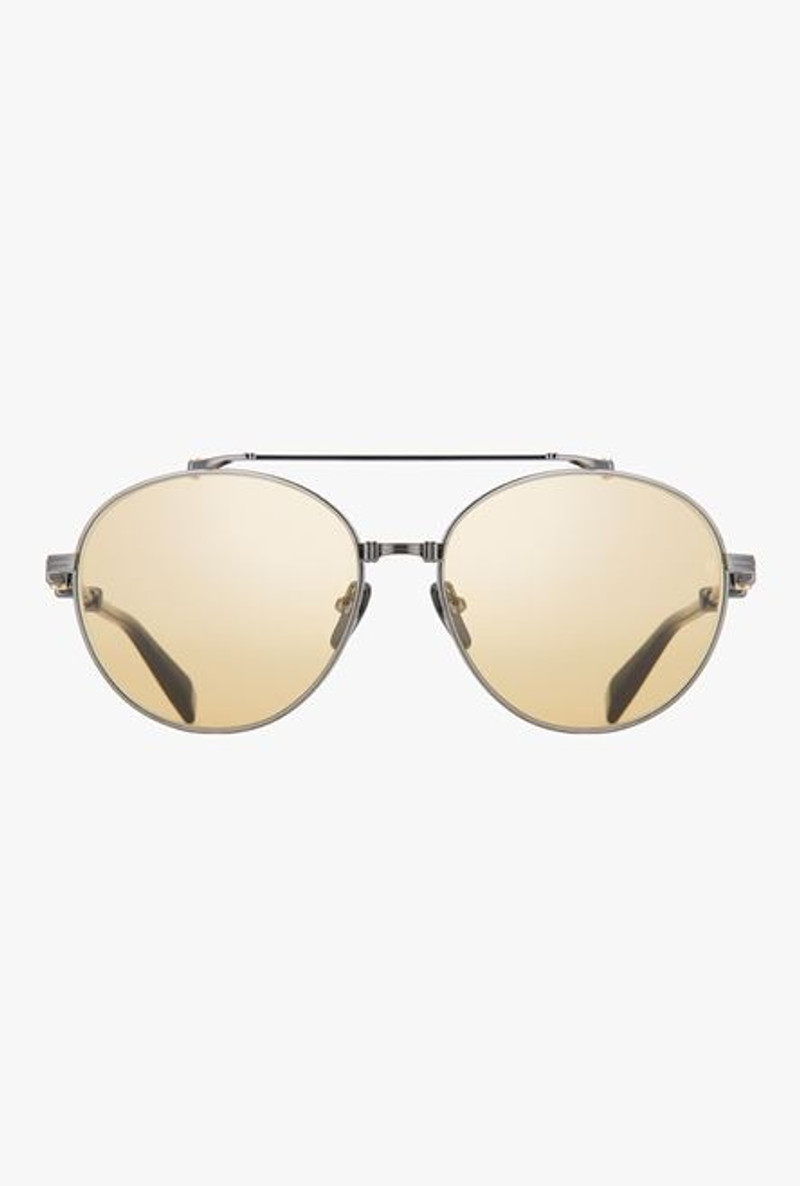 Black and gold-tone titanium Brigade-II sunglasses 1