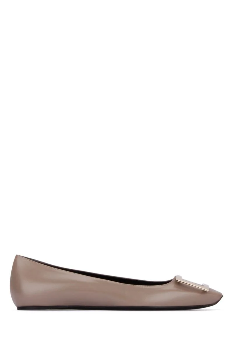 Roger Vivier LEATHER 'TROMPETTE' BALLERINA FLATS - 1